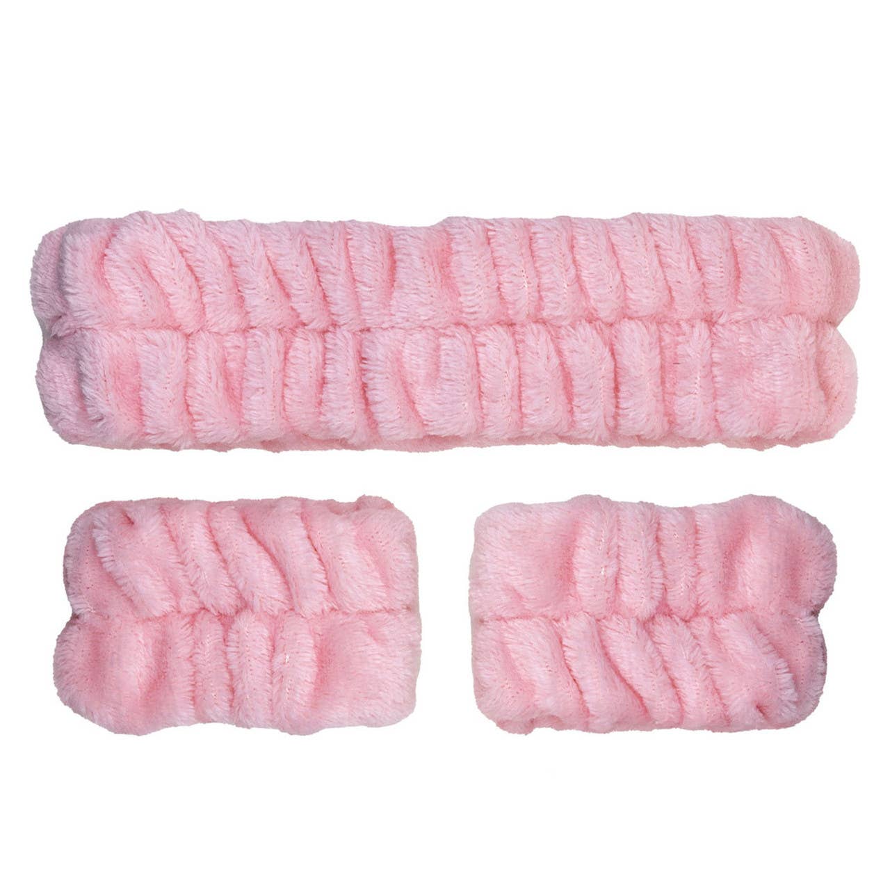 CALA Plush Spa Headband and Wristband 2 Piece Set