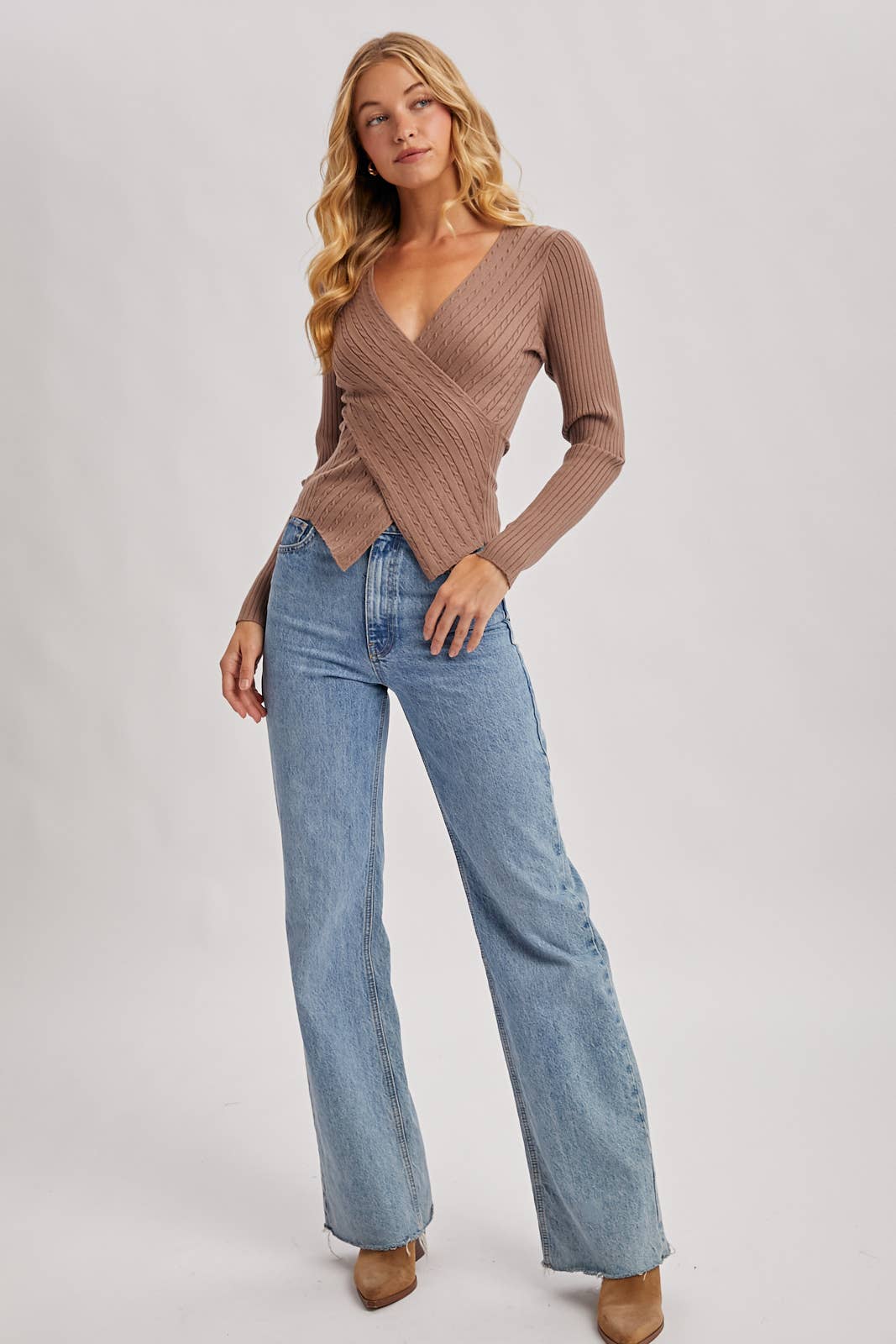 Harris Wrap Knit Sweater Top