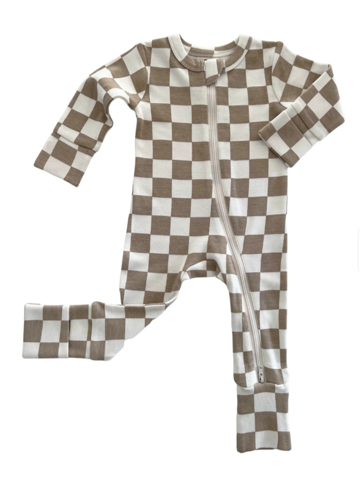 Tiramisu Checkerboard / Organic 2-Way Zip Romper (Baby-Kids)