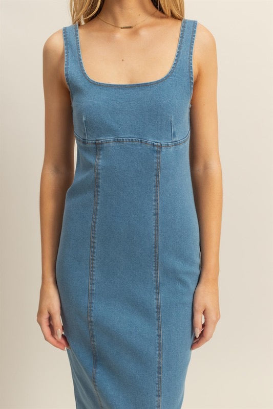 Danni Denim Stretch Dress (Two Colors)