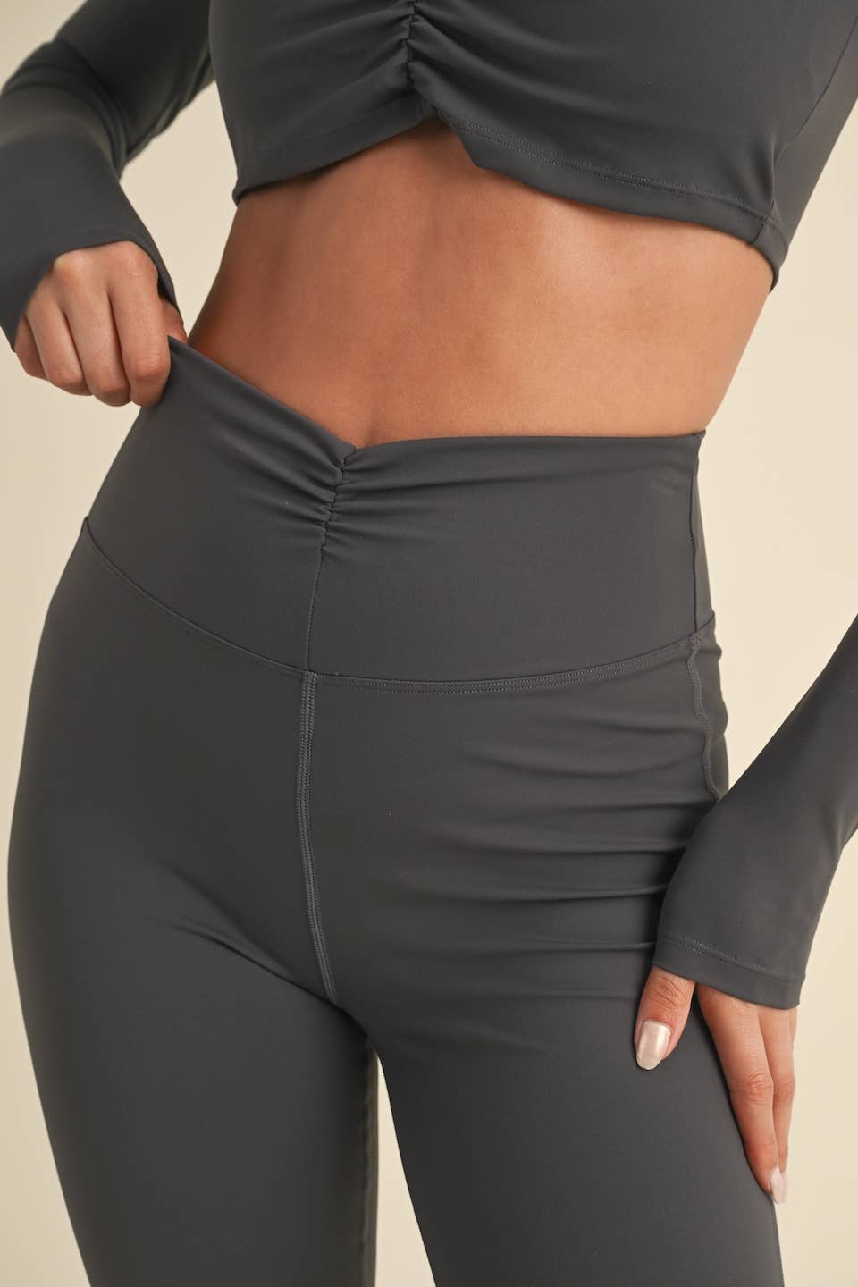 Ruched Waist Flare Leggings