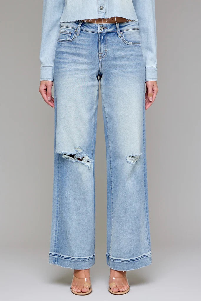 Nori Light Wash Wide Leg Jean