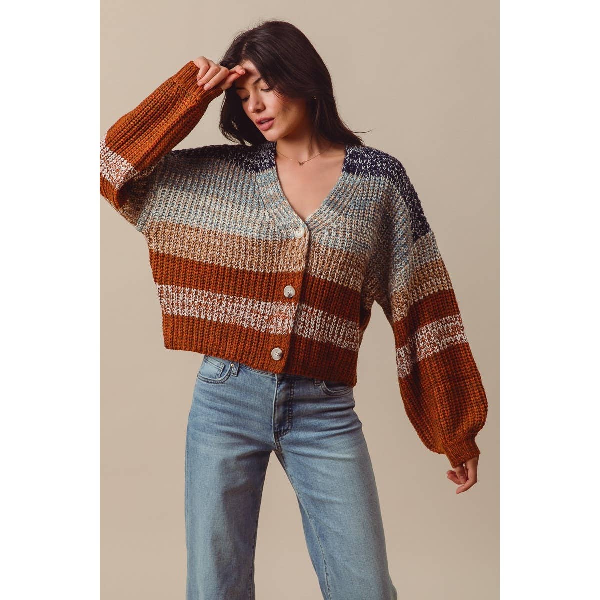 Brooke Fall Stripe Cardigan