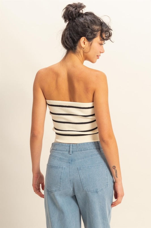 Silva Sweater Strapless Top (Two Colors)