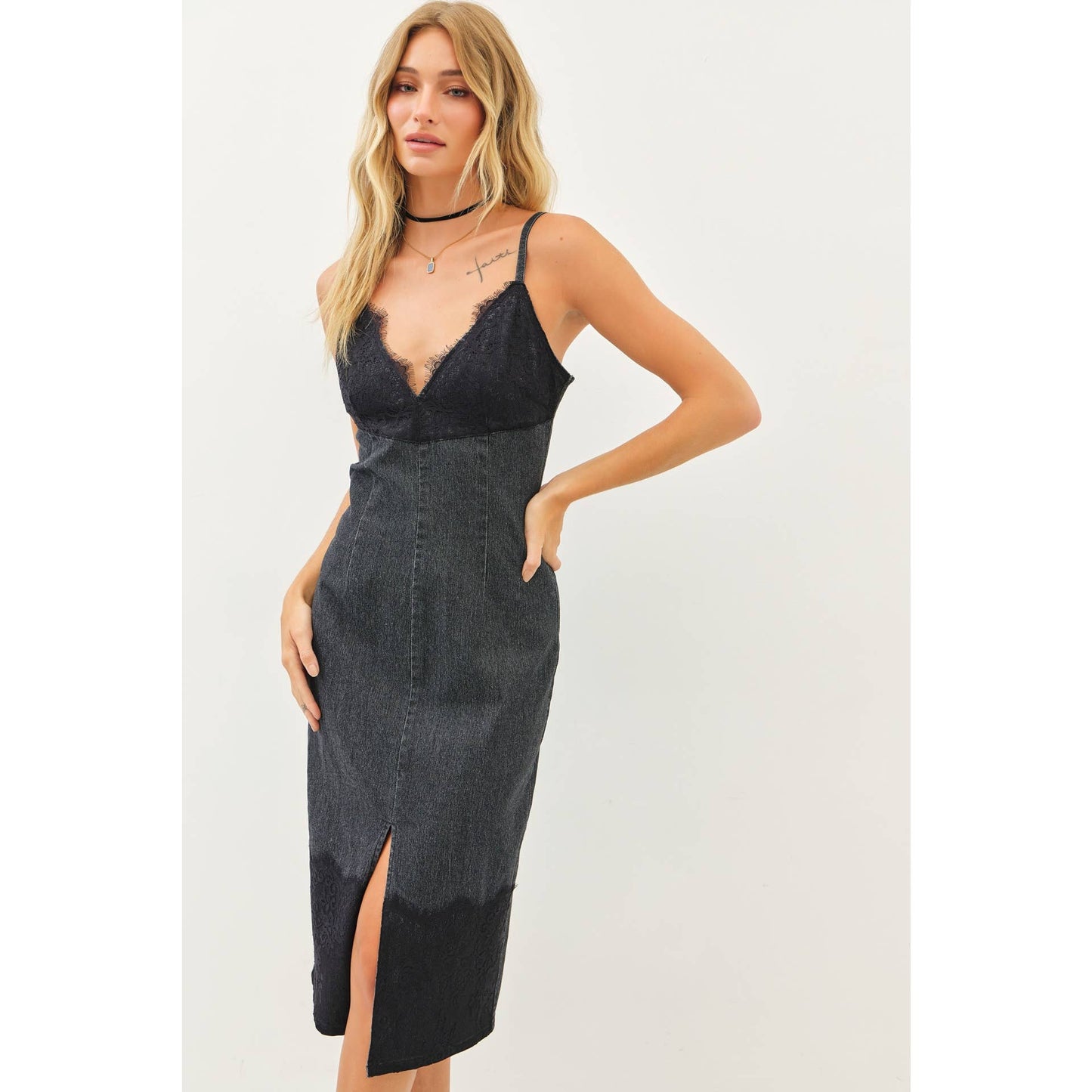 Denim and Lace Dress