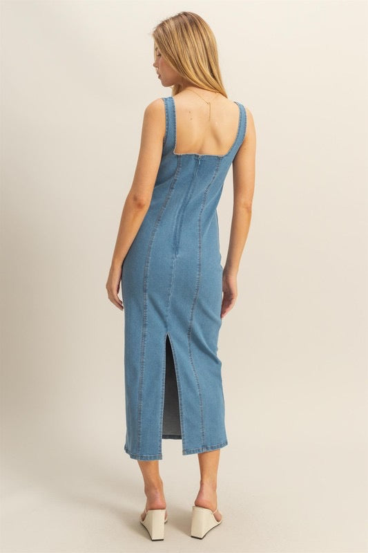 Danni Denim Stretch Dress (Two Colors)
