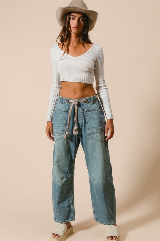 Bentlee Braided Waist Jean
