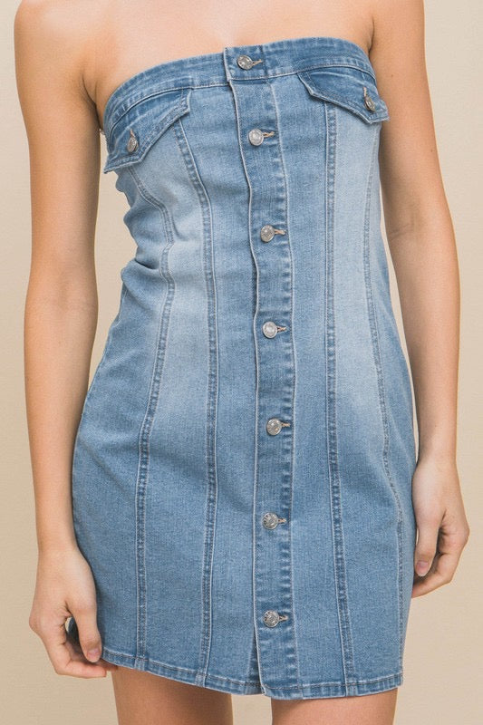 Kay Sleeveless Denim Dress