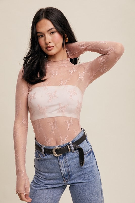 Lace Long Sleeve Top (10 Colors)