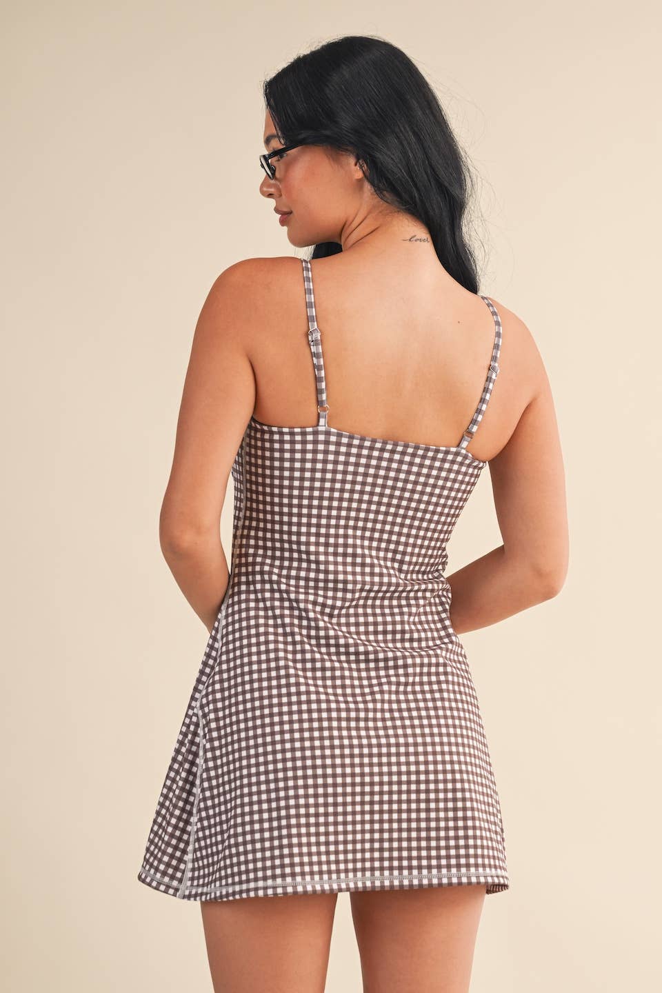Gingham Print Sweetheart Dress