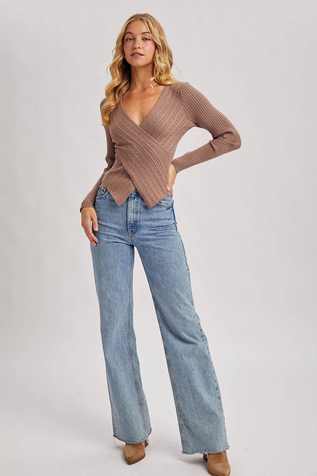 Harris Wrap Knit Sweater Top