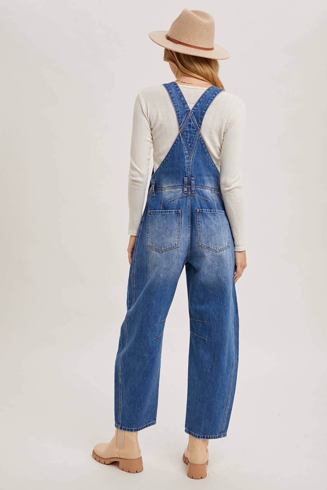 Beth Denim Barrel Overalls