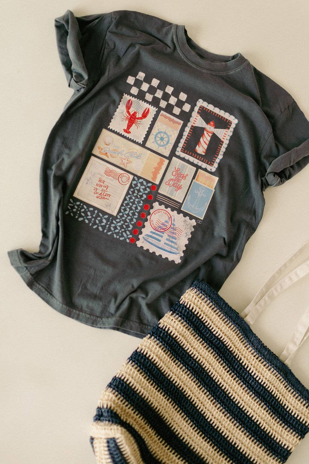 Seas The Day- Match Box Stamp Graphic Tee