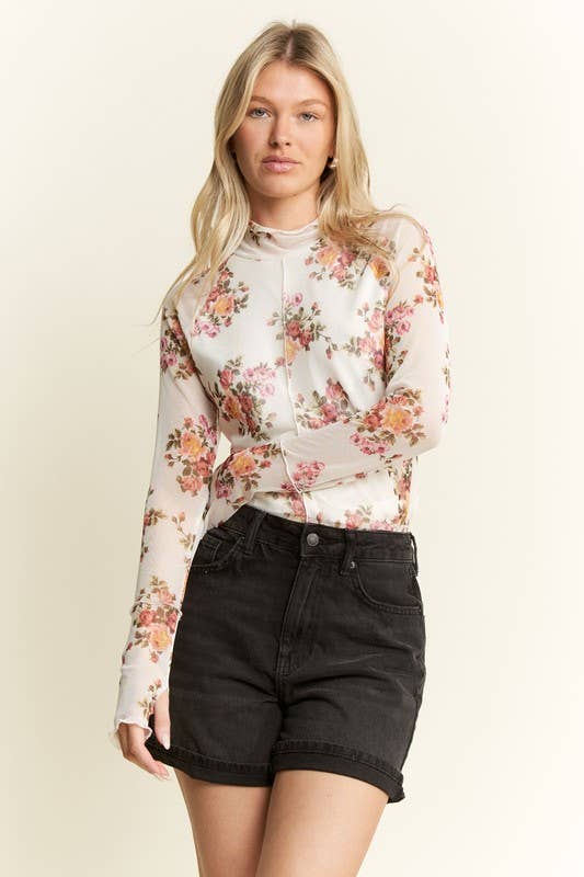 Amie Floral Mesh Top *Two colors