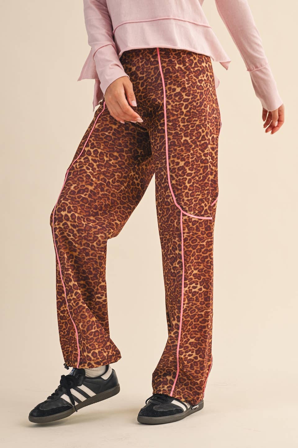 Leopard Print Track Pants