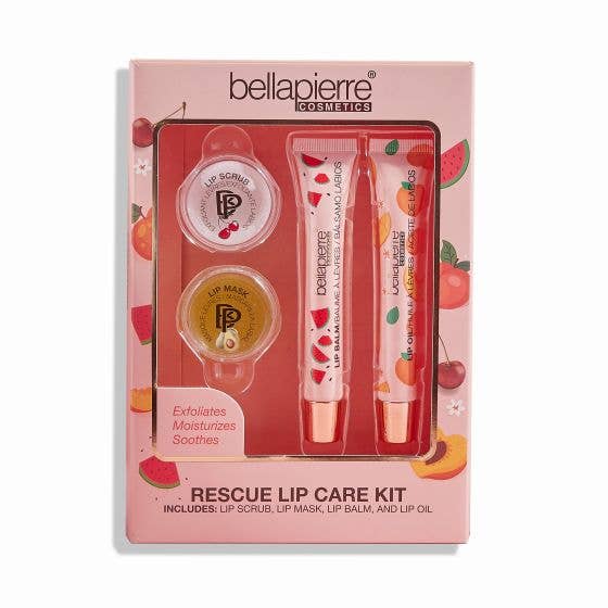 BELLAPIERRE Rescue Lip Care 4 Piece Kit Lip Balm Mask Oil