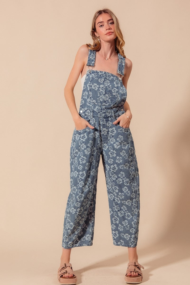 Katlynn Flower Barrel Overalls