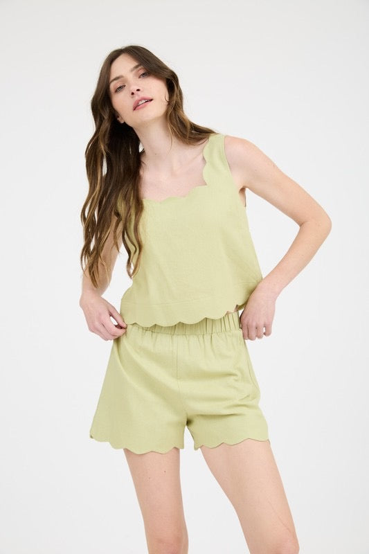 Scallop Woven Top