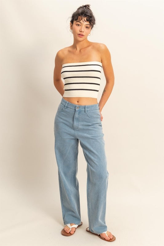 Silva Sweater Strapless Top (Two Colors)