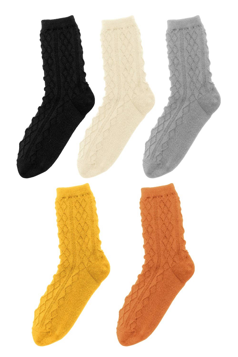 Solid Argyle Crew Socks