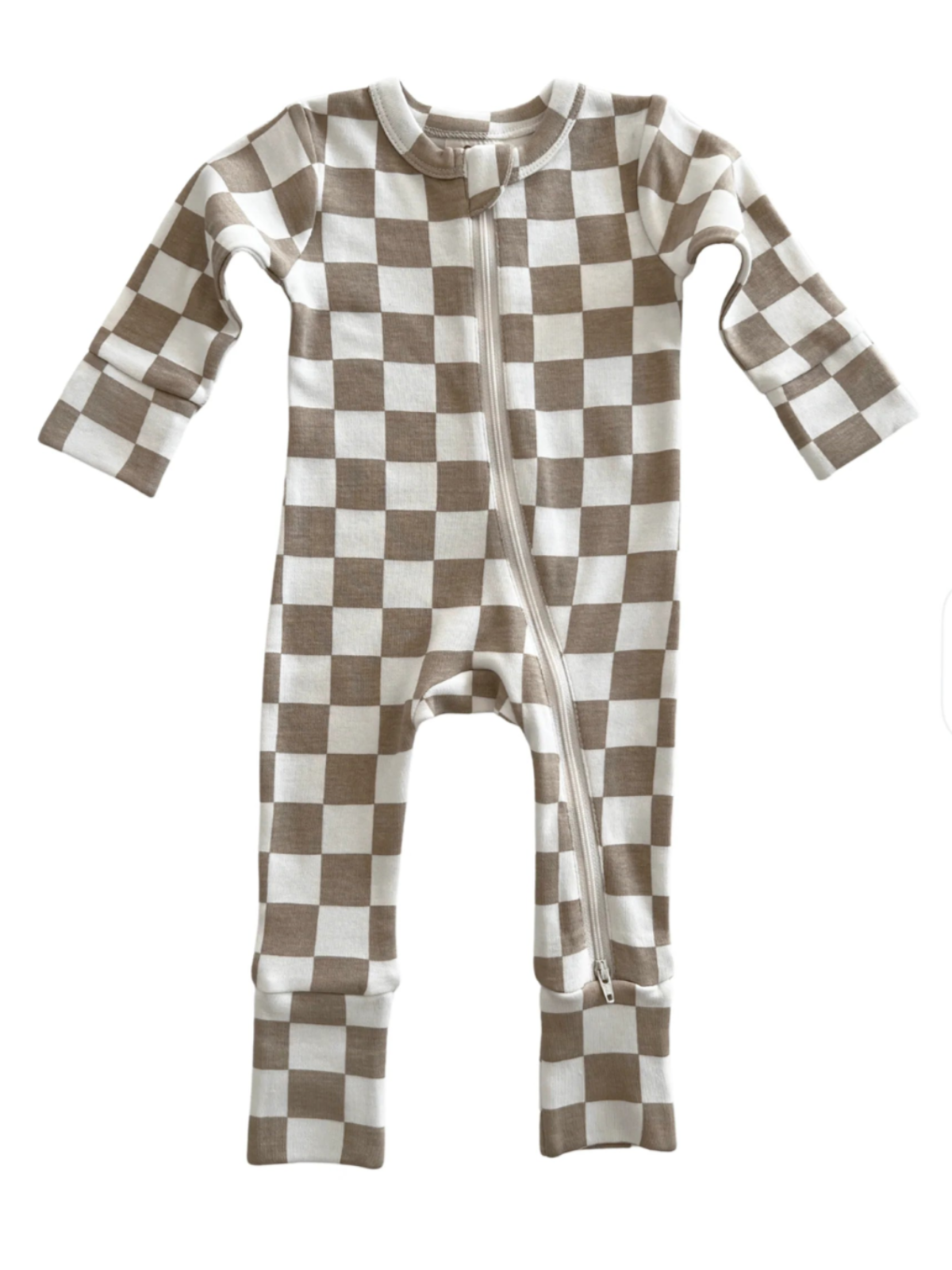 Tiramisu Checkerboard / Organic 2-Way Zip Romper (Baby-Kids)