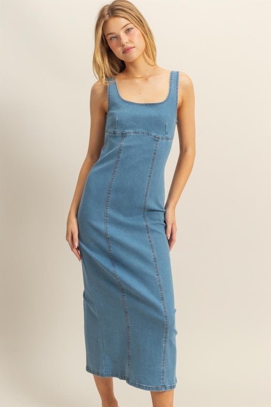 Danni Denim Stretch Dress (Two Colors)