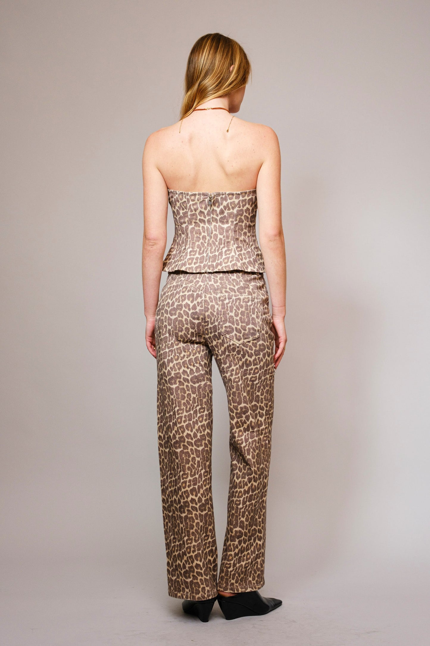 Leopard Print Cutout Top