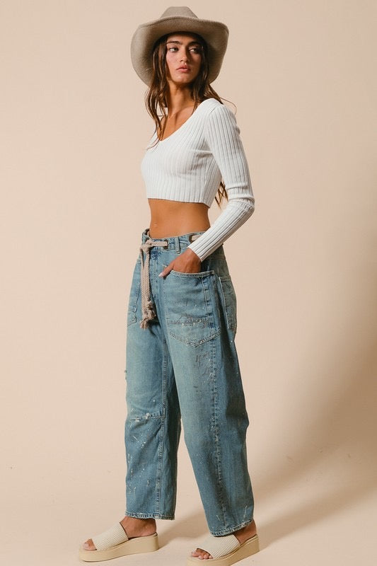 Bentlee Braided Waist Jean