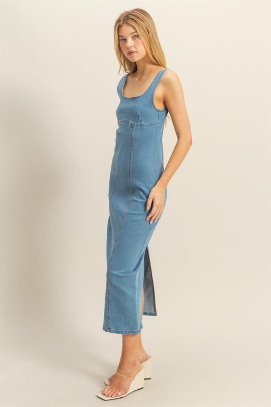 Danni Denim Stretch Dress (Two Colors)