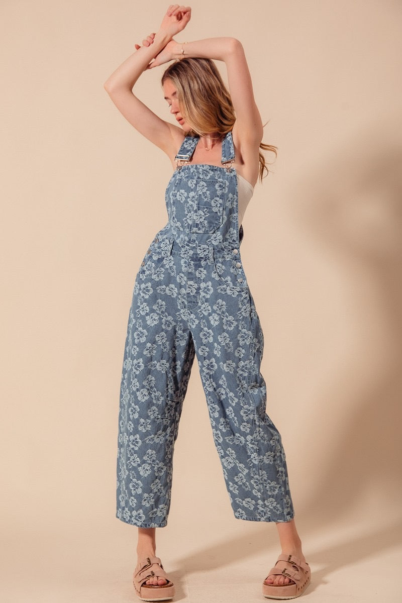 Katlynn Flower Barrel Overalls