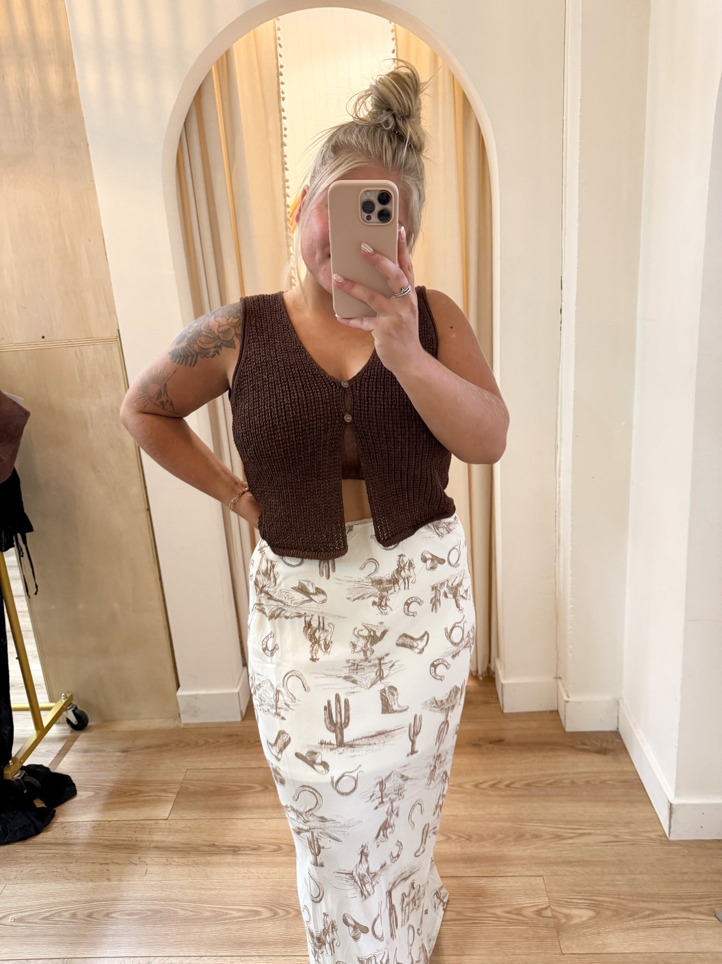 Wrenly Western Print Skirt