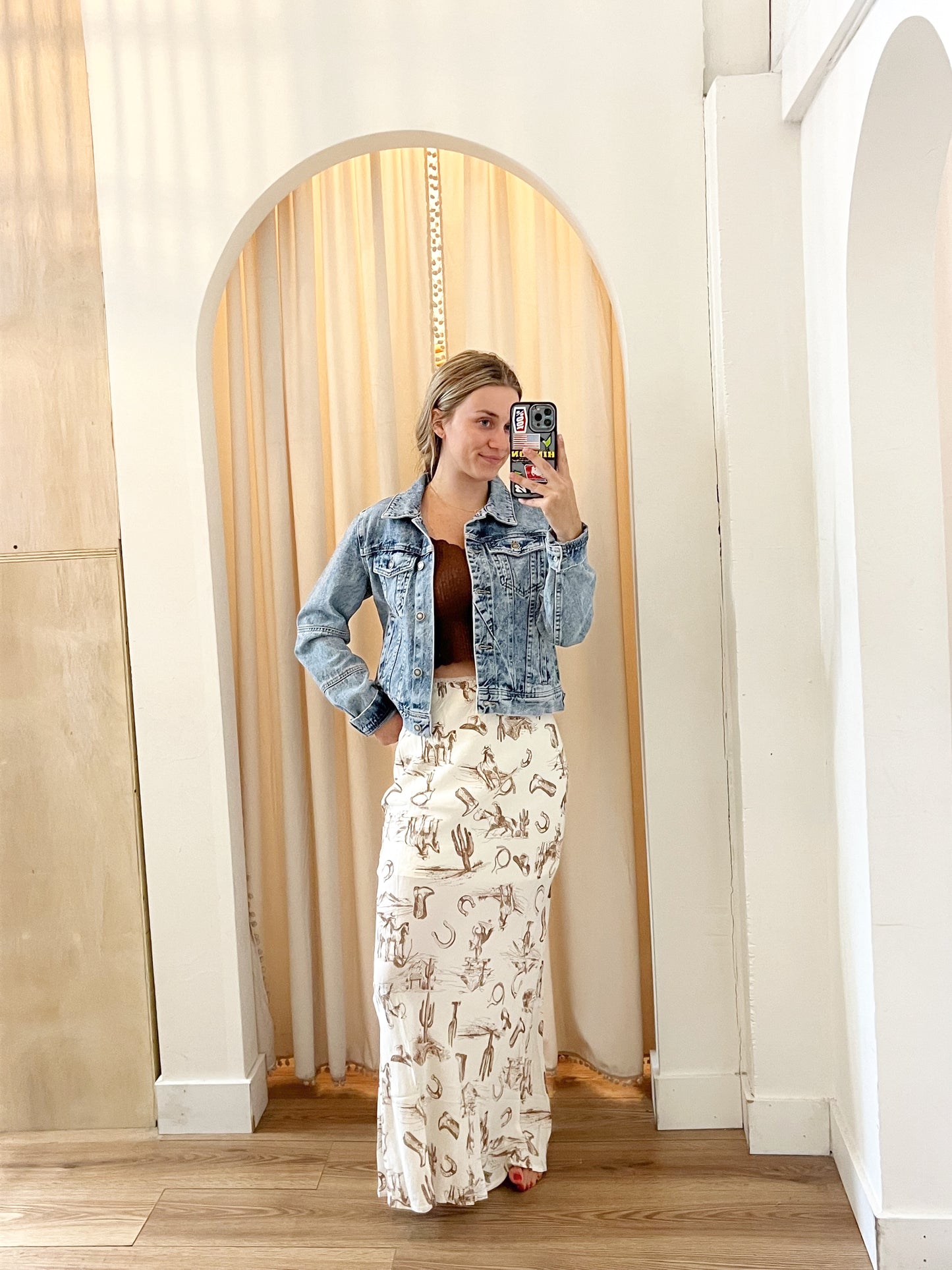 Wrenly Western Print Skirt