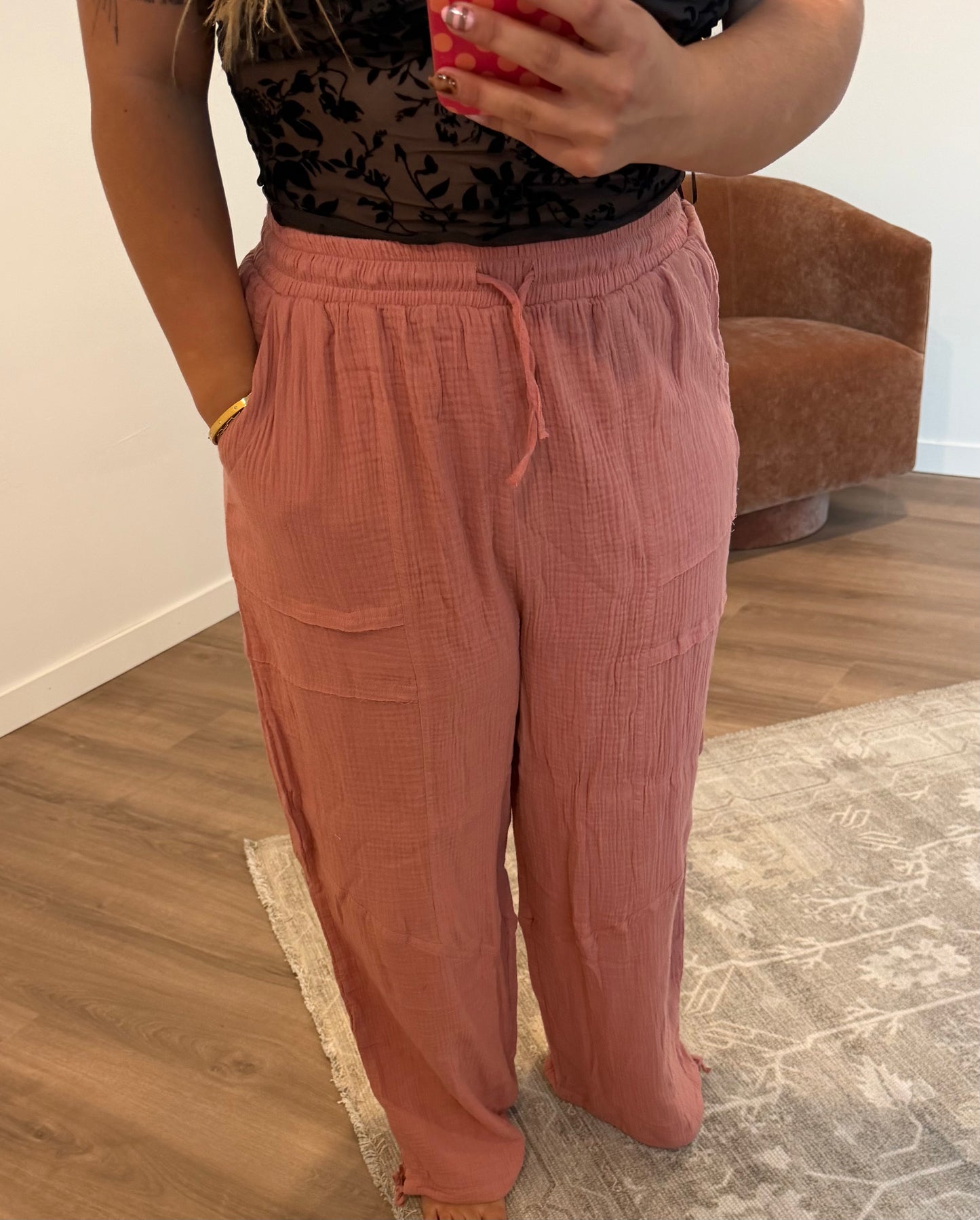 Brooke Wide Leg Gauze Pants*
