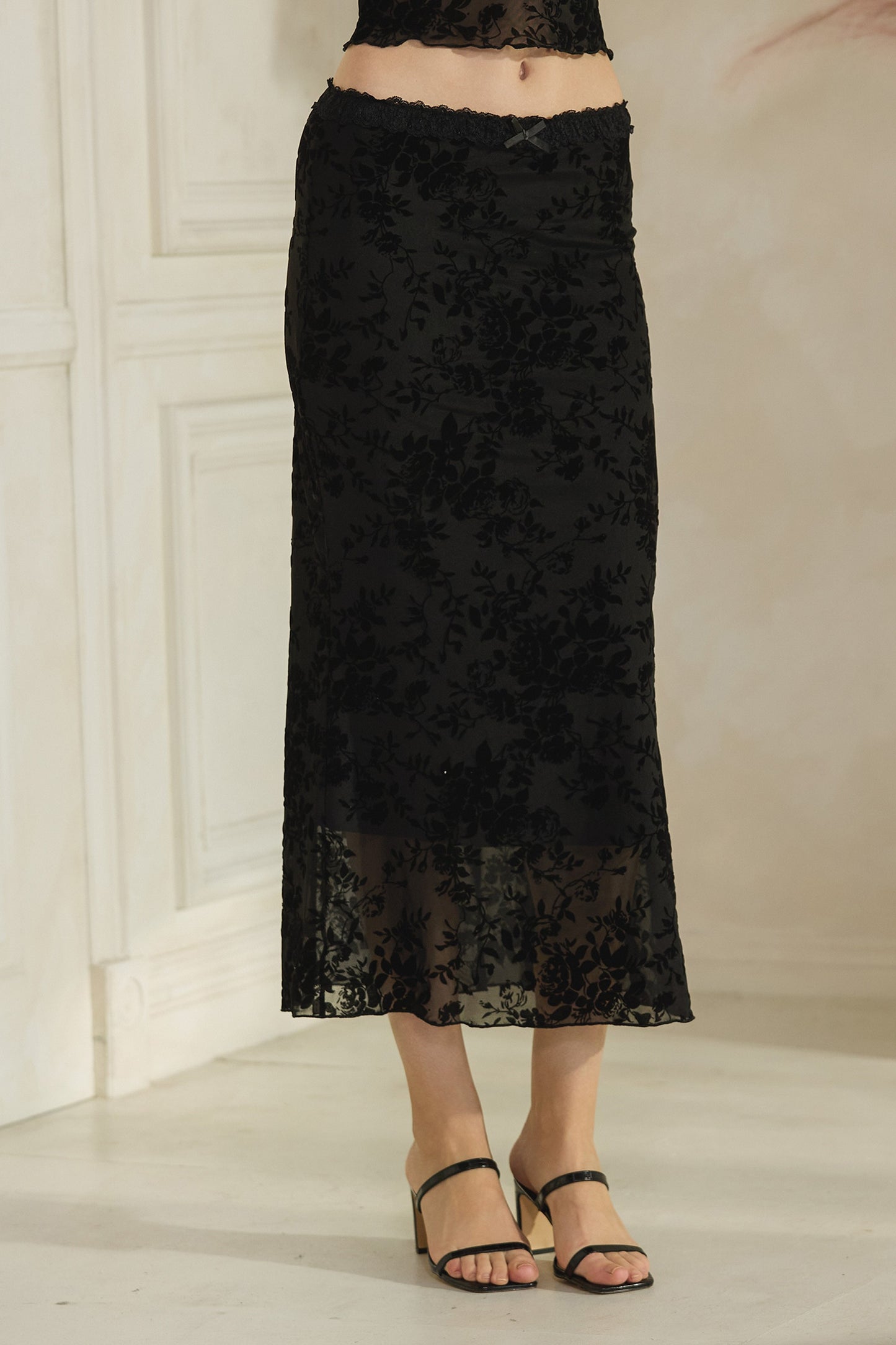Laura Floral Mesh Maxi Skirt