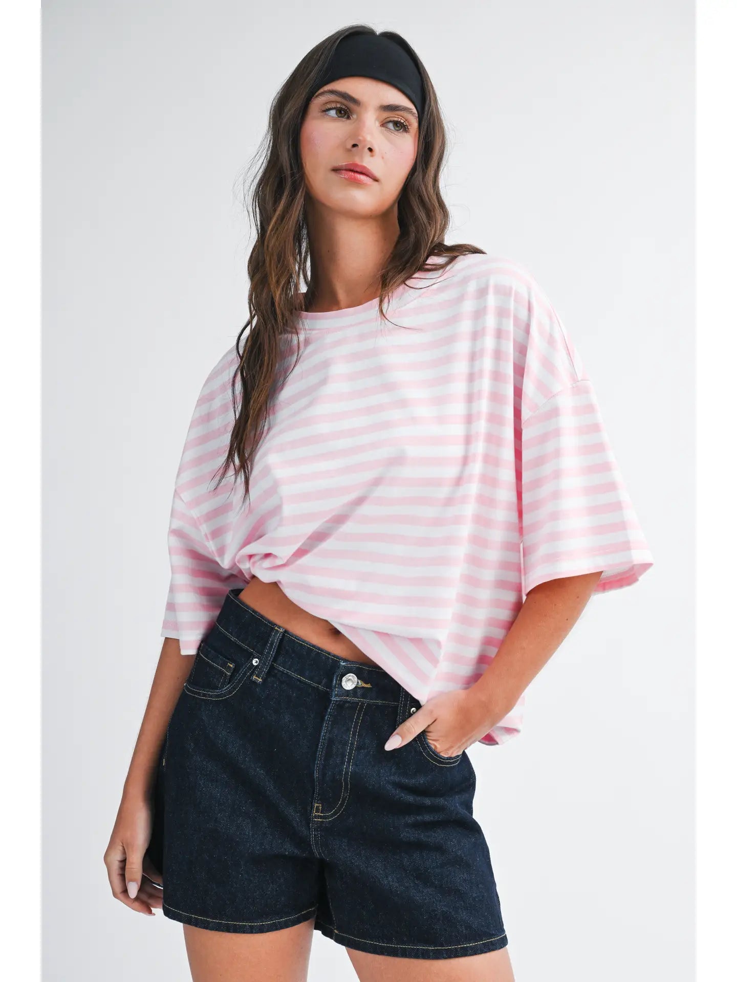 Misty Striped Oversized Tee (Two Colors)*