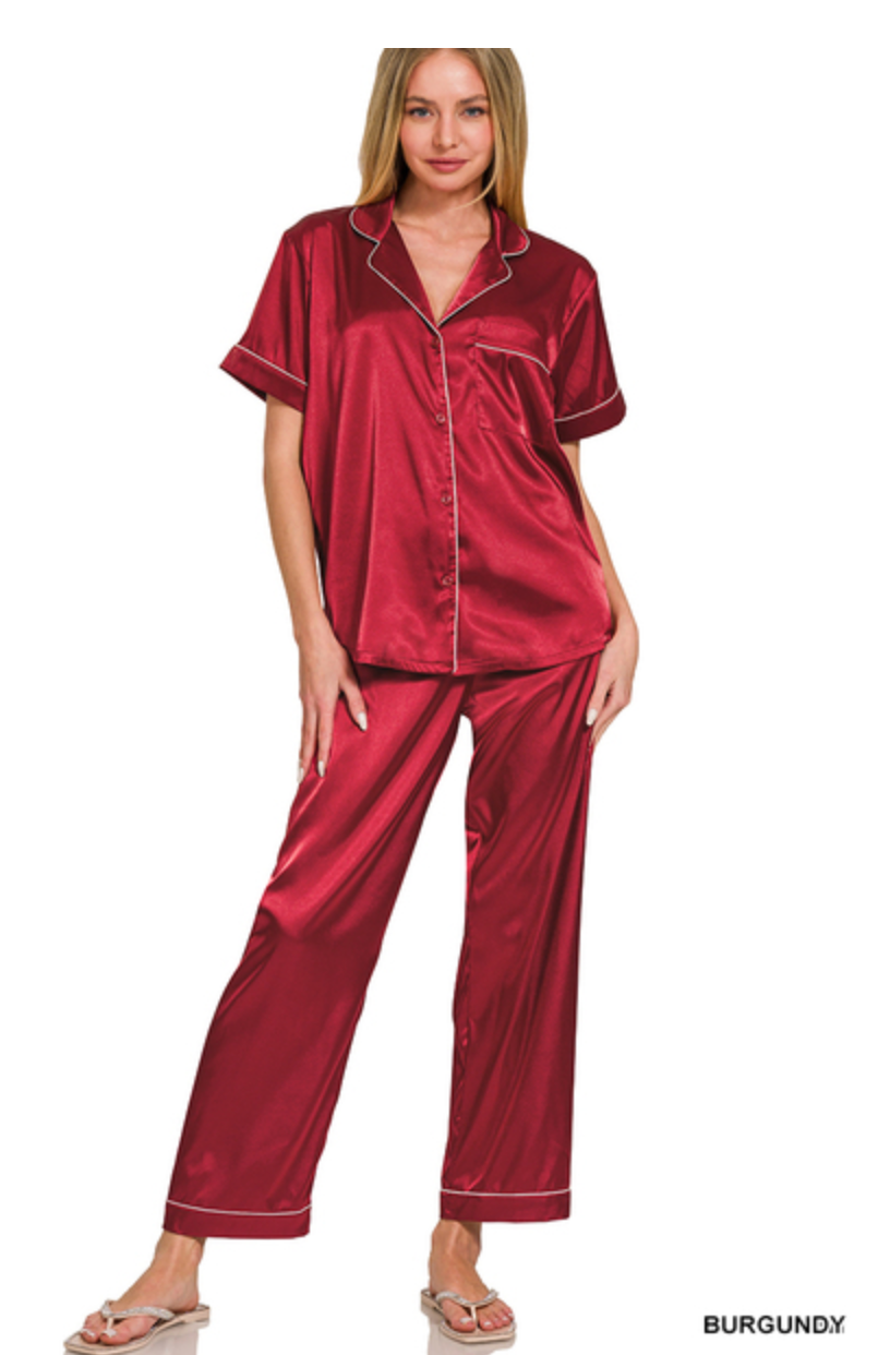 Satin Pajama Set (2 colors)