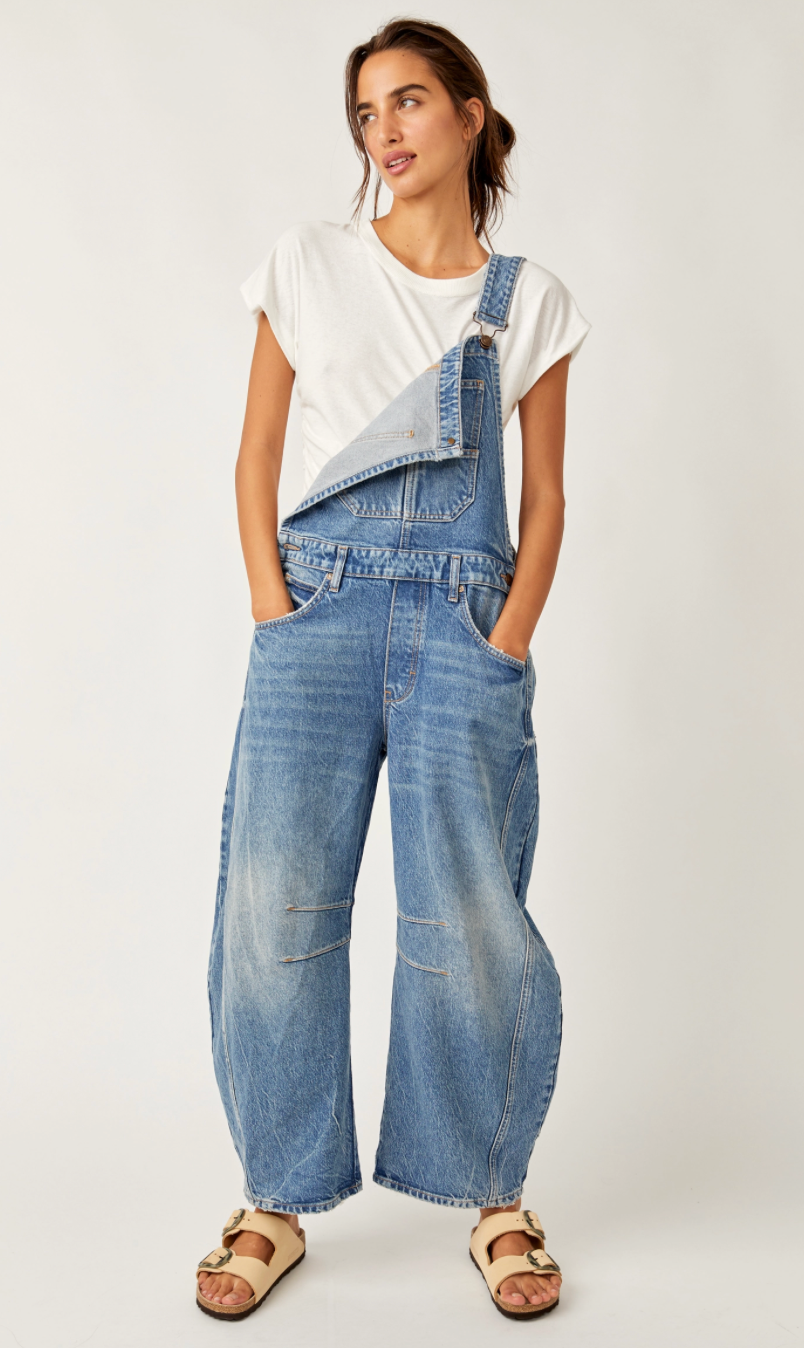 Good Luck Overall- Free people barrel overalls