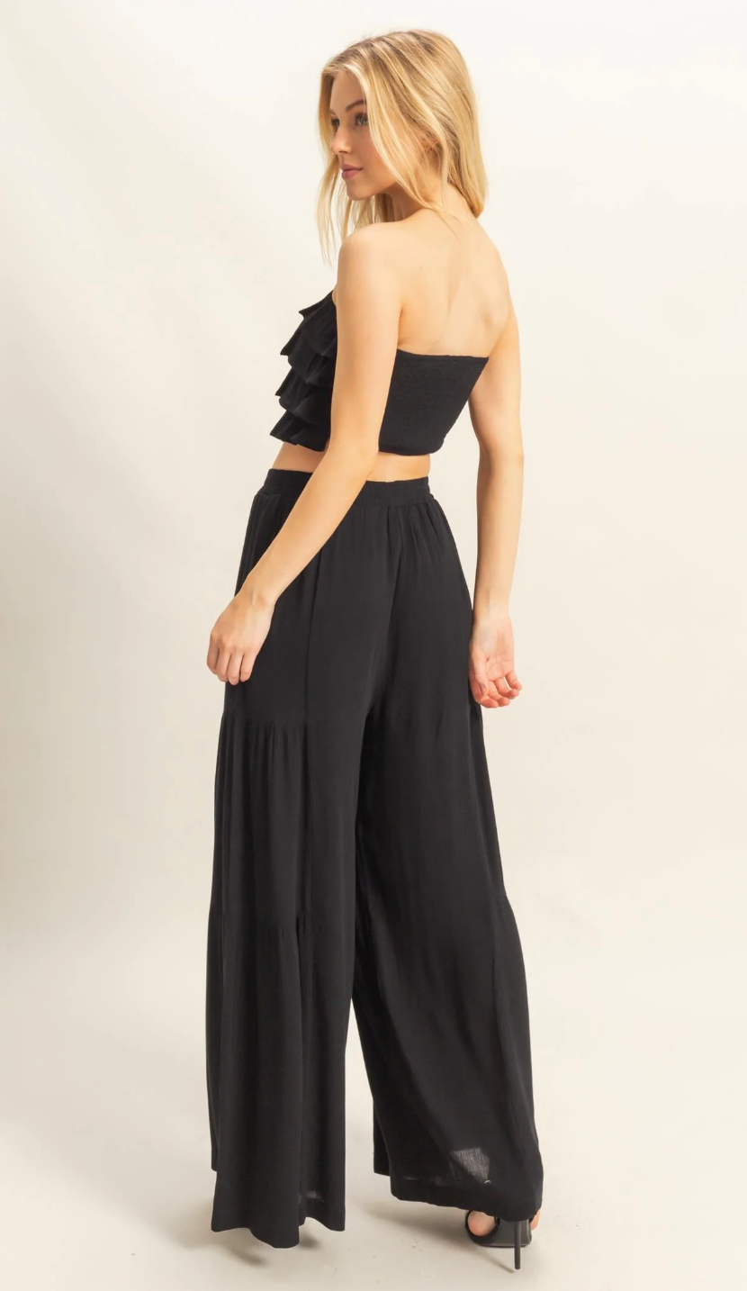 Jayleen Ruffle Top and Flowy Pant Set