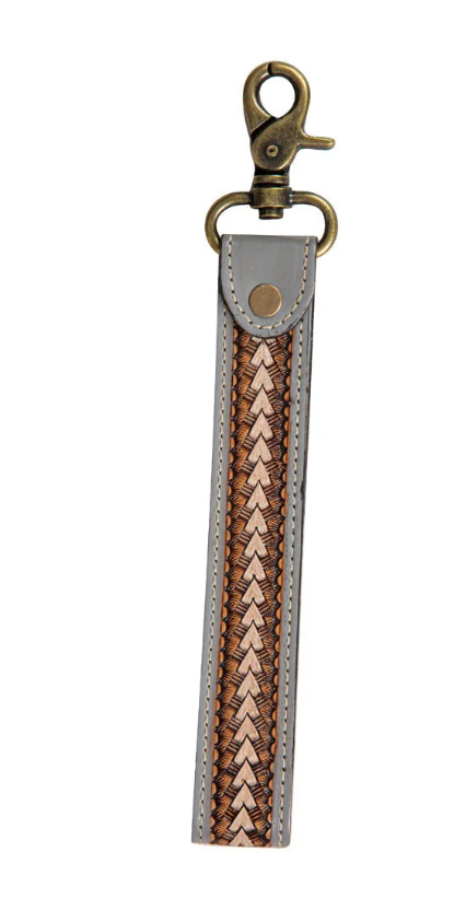Diamod Shine Hand Tooled Key Fob