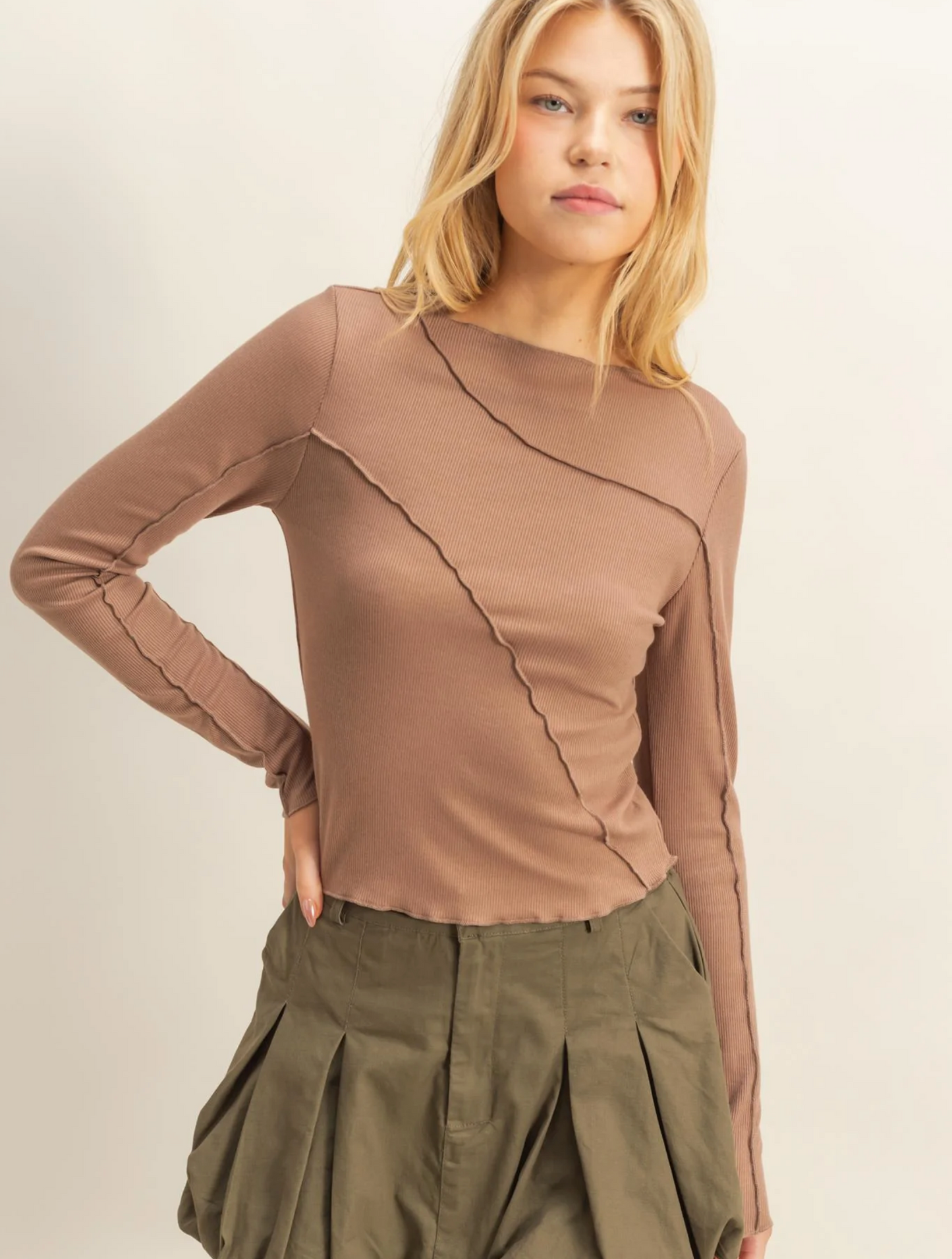 Asymmetrical Raw Edge Top (5 Colors)
