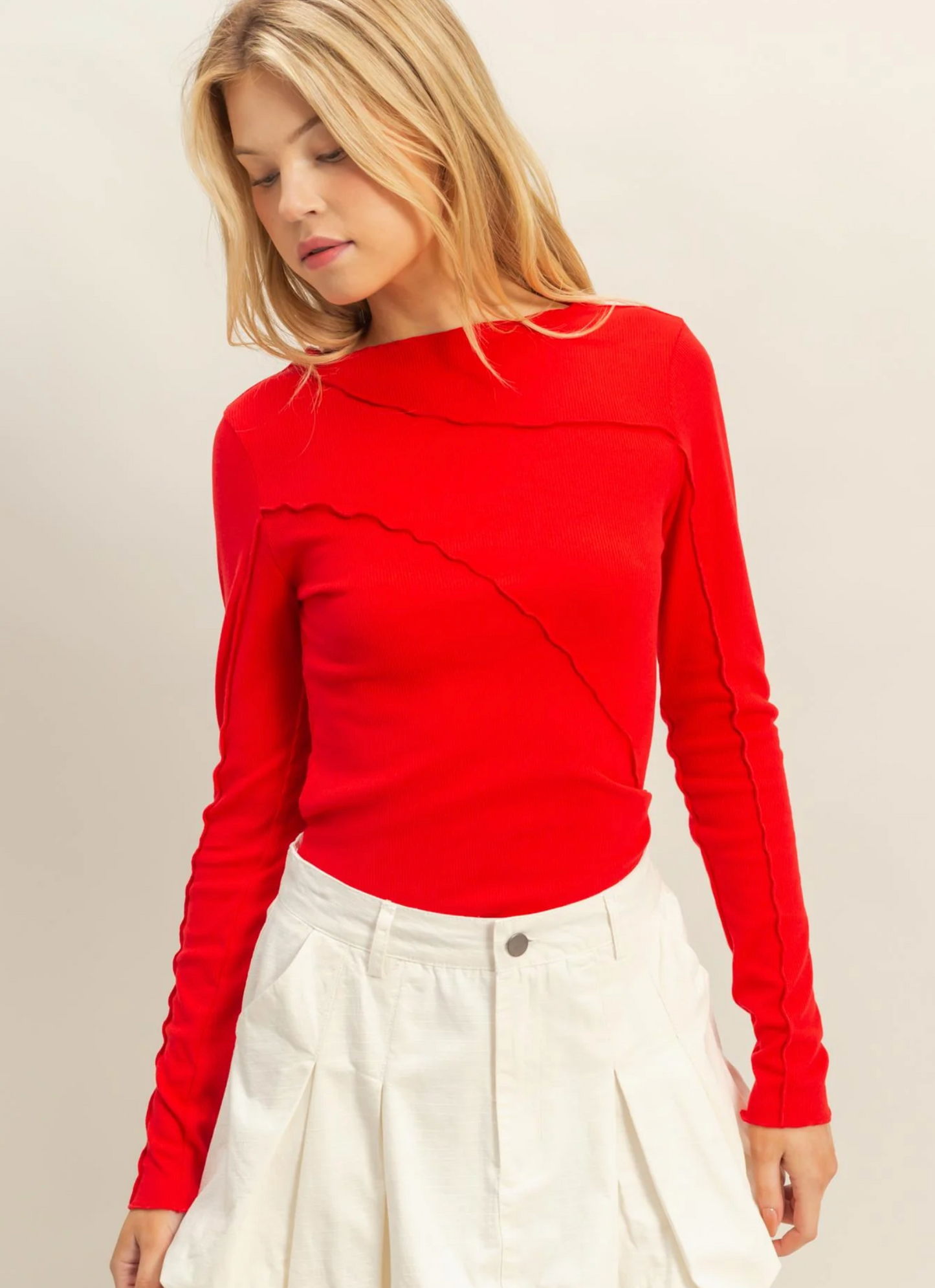 Asymmetrical Raw Edge Top (5 Colors)