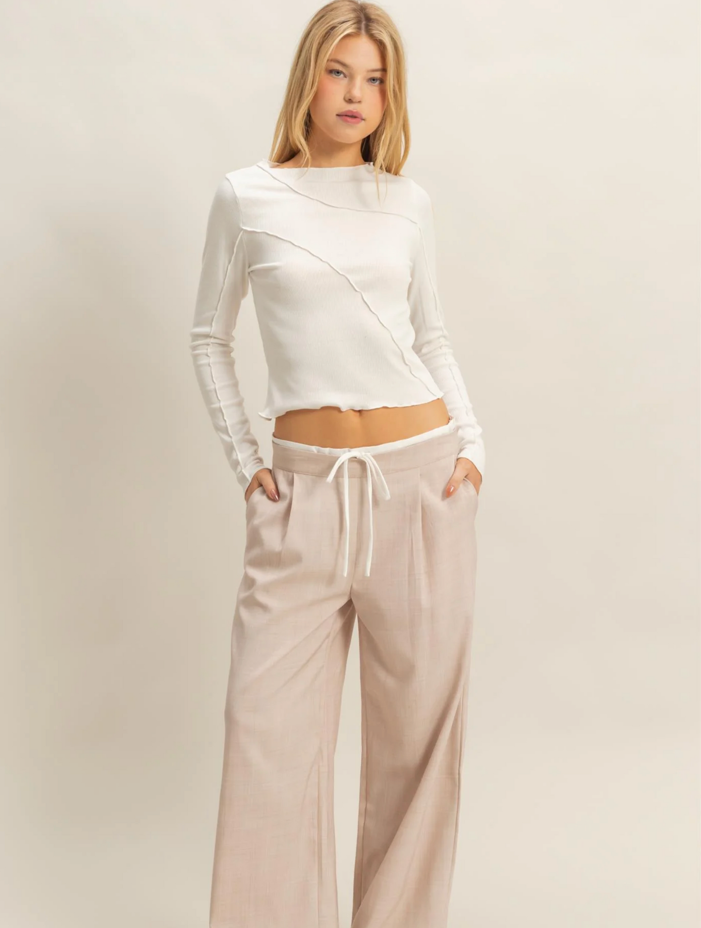 Asymmetrical Raw Edge Top (5 Colors)