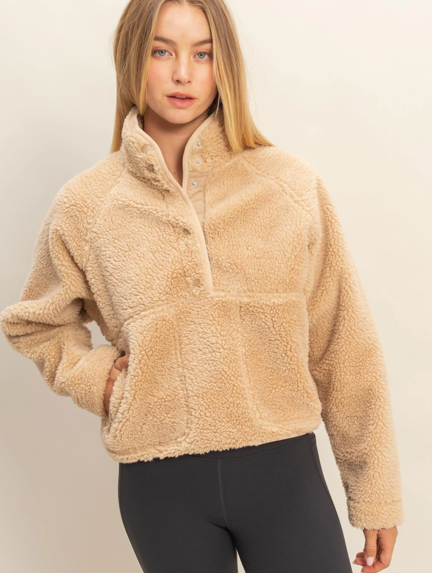 Sherpa Half Snap Jacket (5 Colors)