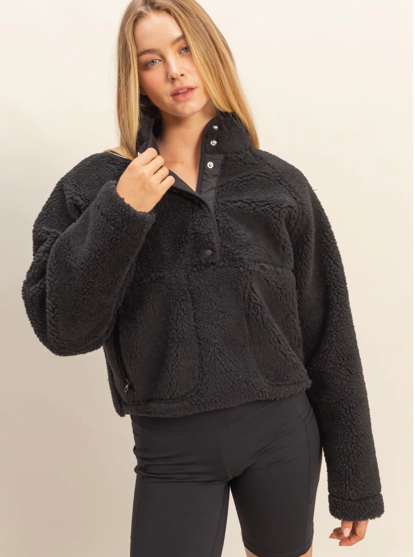 Sherpa Half Snap Jacket (5 Colors)