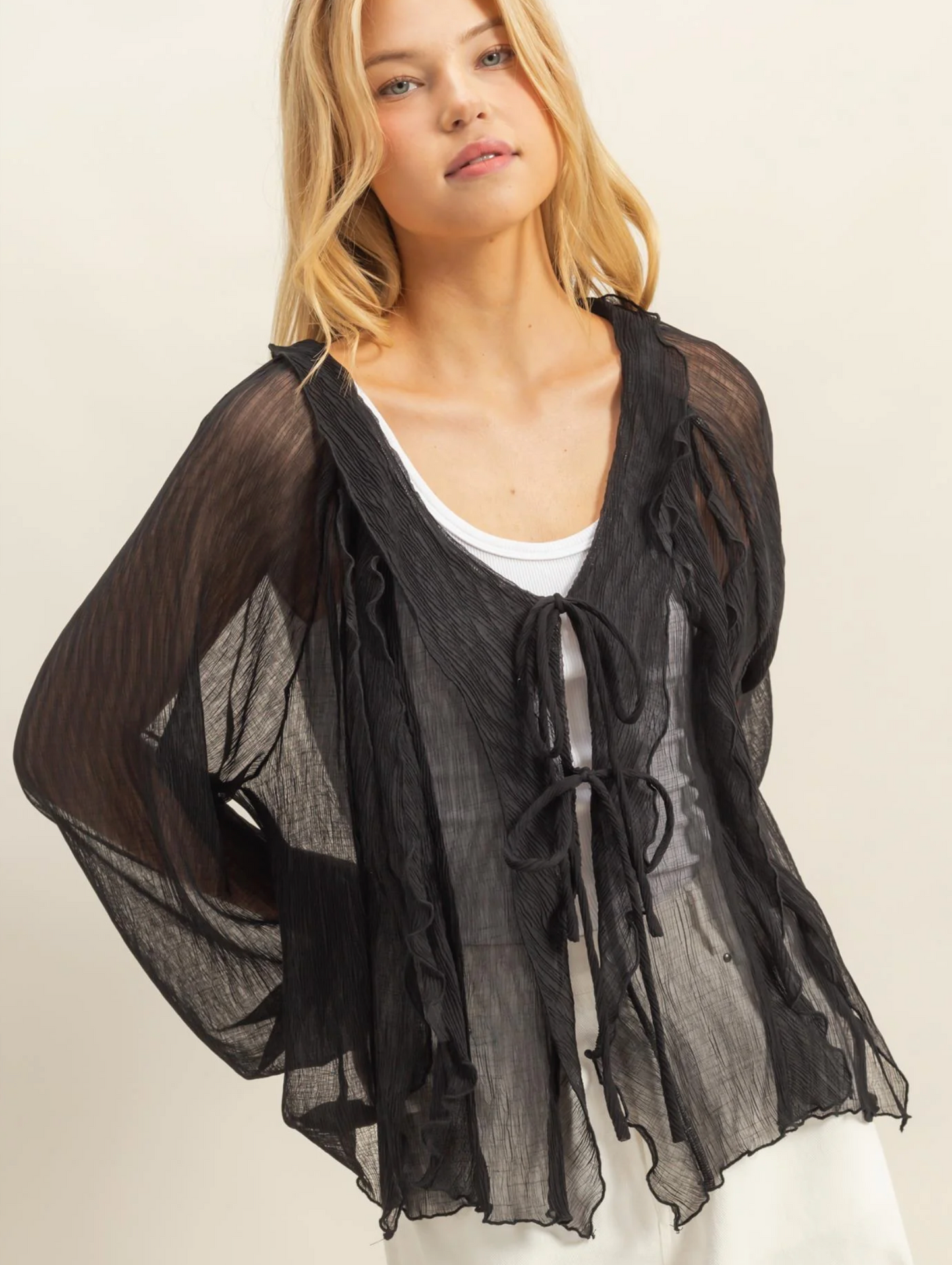 Chic Tie Front Blouse