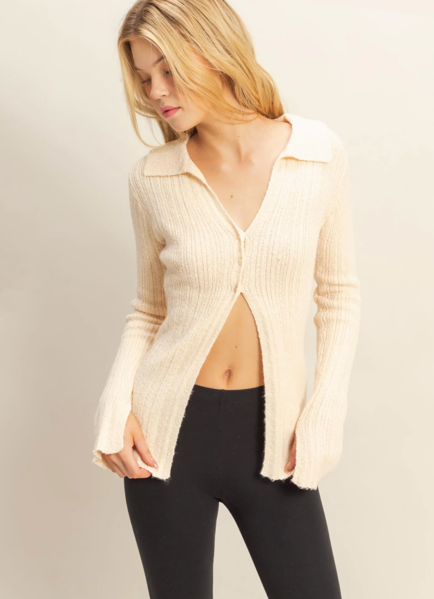 Cardigan with Envelope V-Neckline (3 Colors)