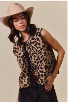 Robin Leopard Sherpa Vest