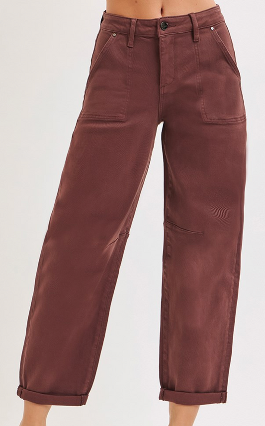 Choco Barrel Cuffed Jean