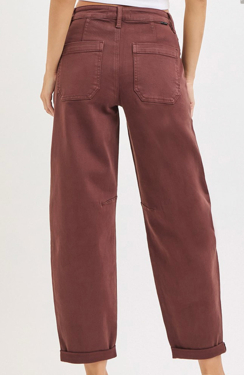 Choco Barrel Cuffed Jean