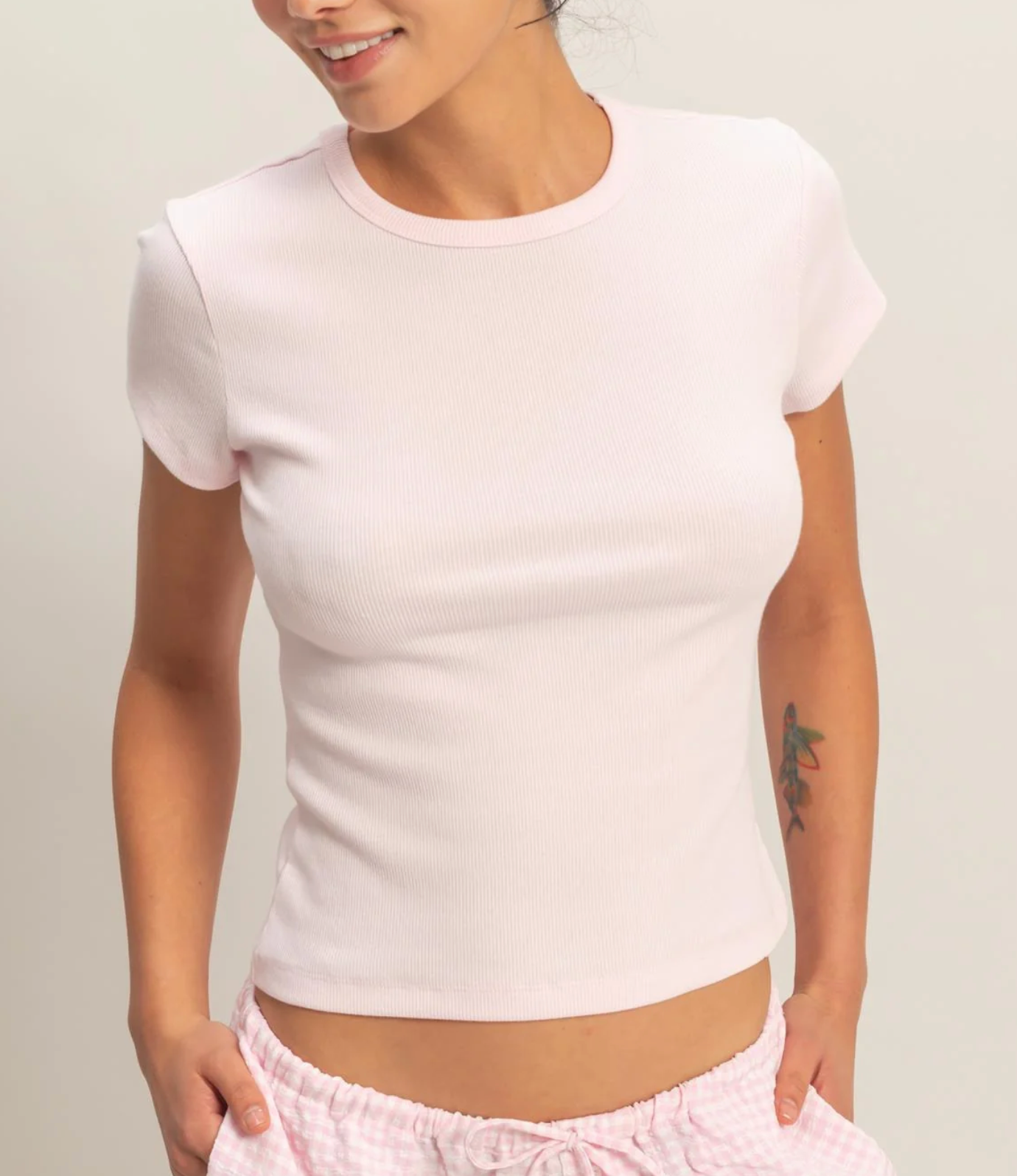 Riley Ribbed Basic Tee (Six Colors)*
